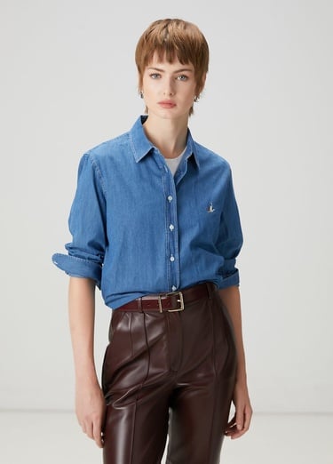  Beymen Club Kadın Mavi Basic Denim Gömlek