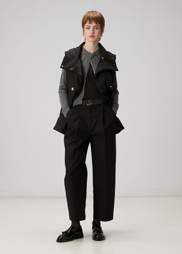  Beymen Club Kadın Siyah Kapitoneli Kruvaze Yelek