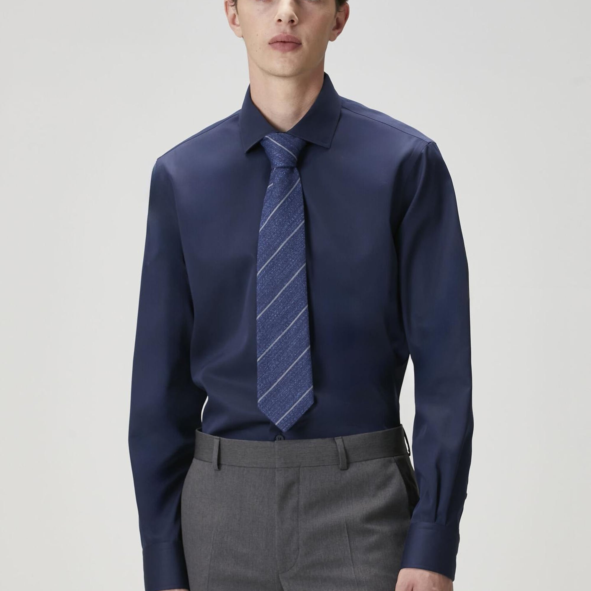 Beymen Club Erkek Custom Fit Lacivert Non-iron Gömlek