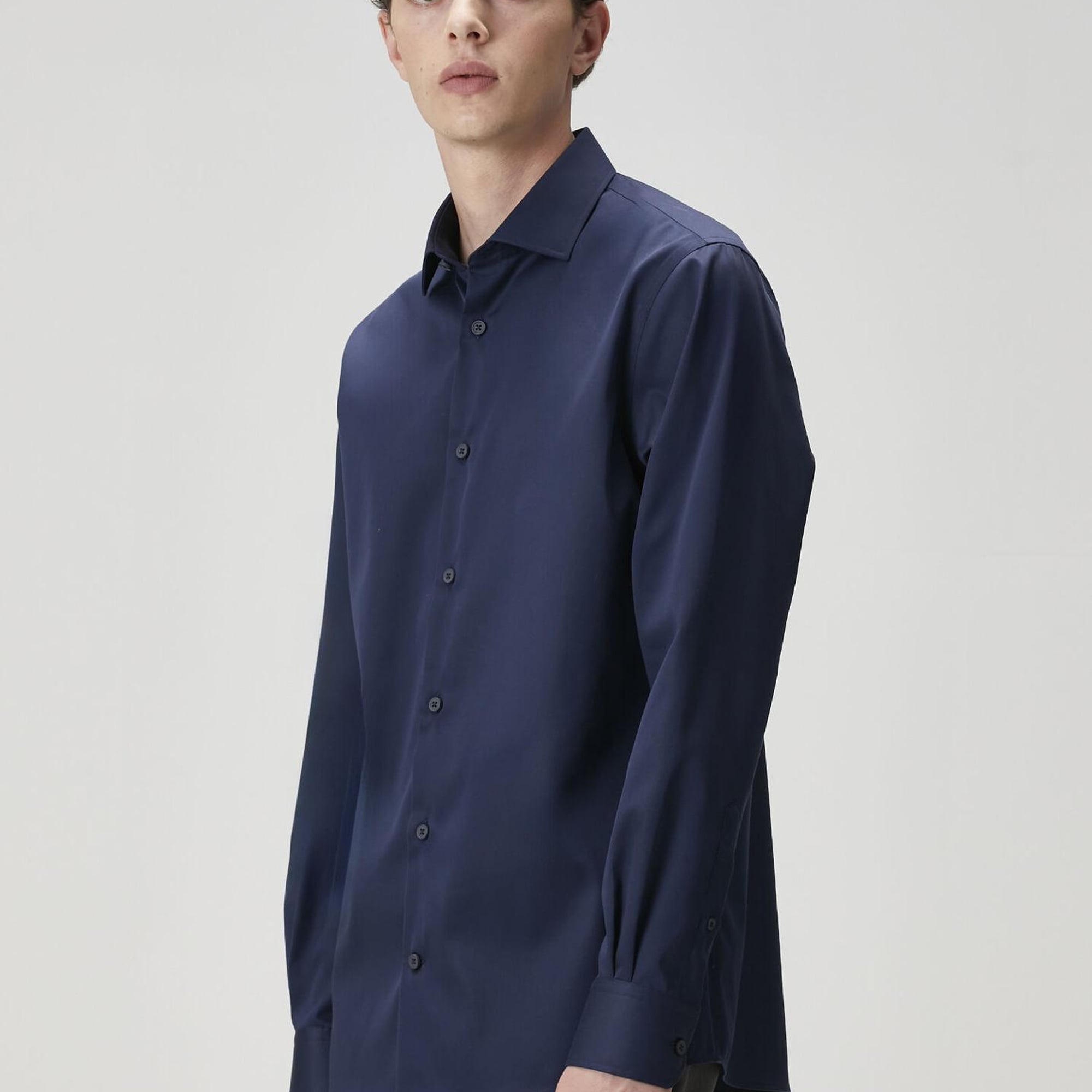 Beymen Club Erkek Custom Fit Lacivert Non-iron Gömlek