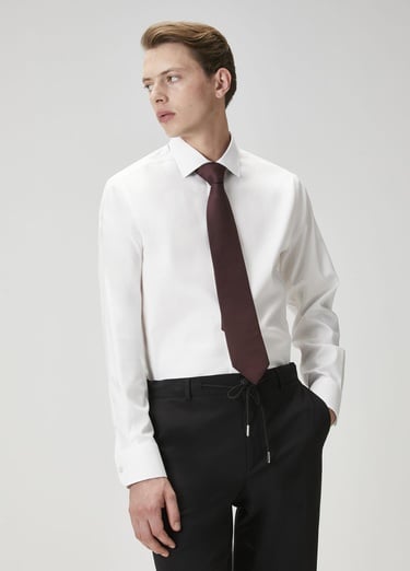  Beymen Club Erkek Slim Fit Beyaz Non-iron Twill Gömlek