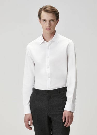  Beymen Club Erkek Comfort Fit Beyaz Armürlü Non-iron Gömlek