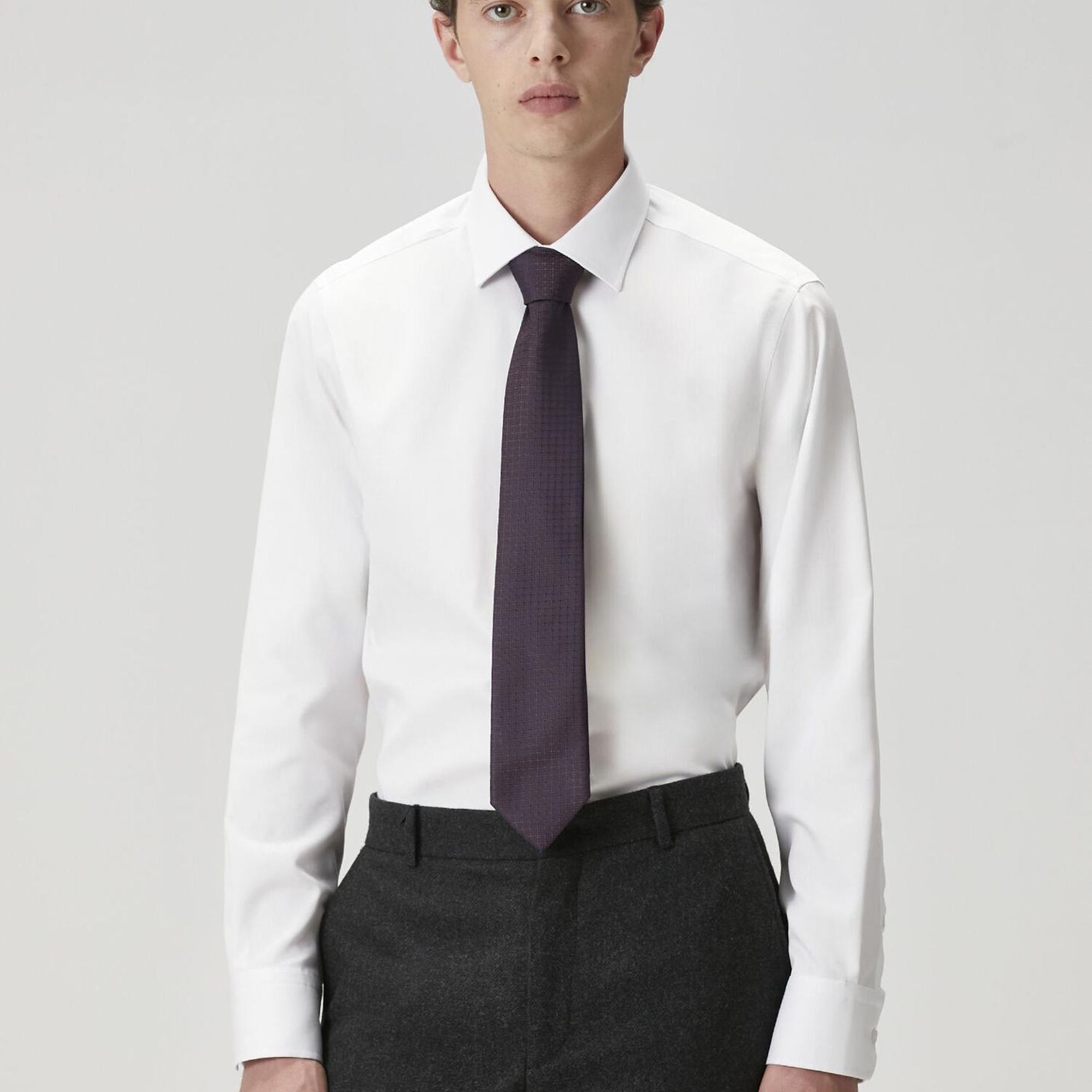 Beymen Club Erkek Comfort Fit Beyaz Armürlü Non-iron Gömlek