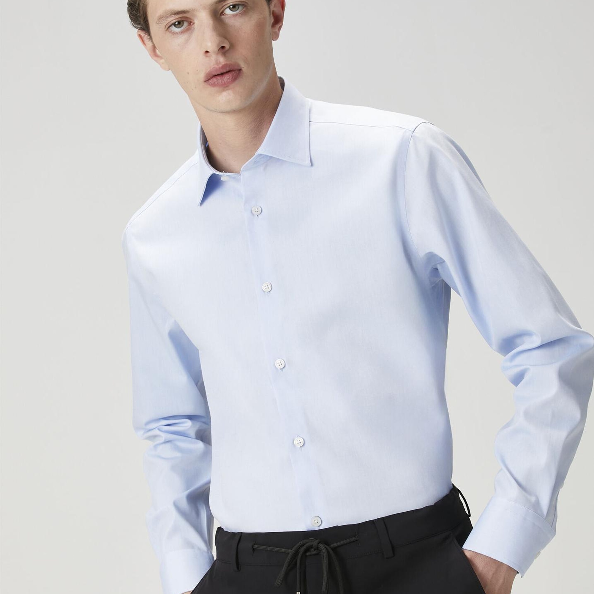 Beymen Club Erkek Comfort Fit Açık Mavi Non-iron Oxford Gömlek