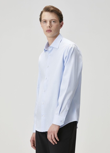  Beymen Club Erkek Comfort Fit Açık Mavi Non-iron Oxford Gömlek