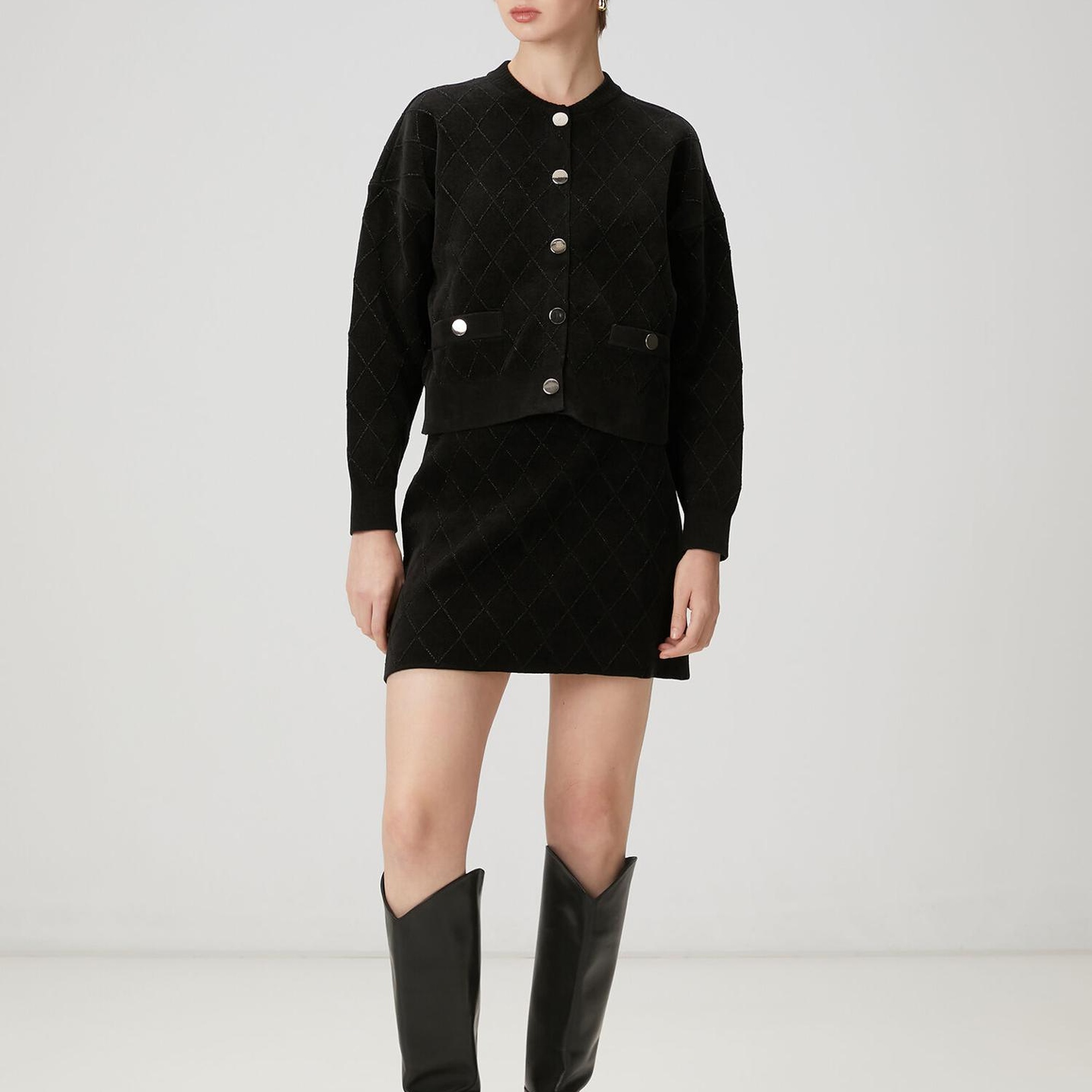 Beymen Club Kadın Siyah Mini Triko Etek