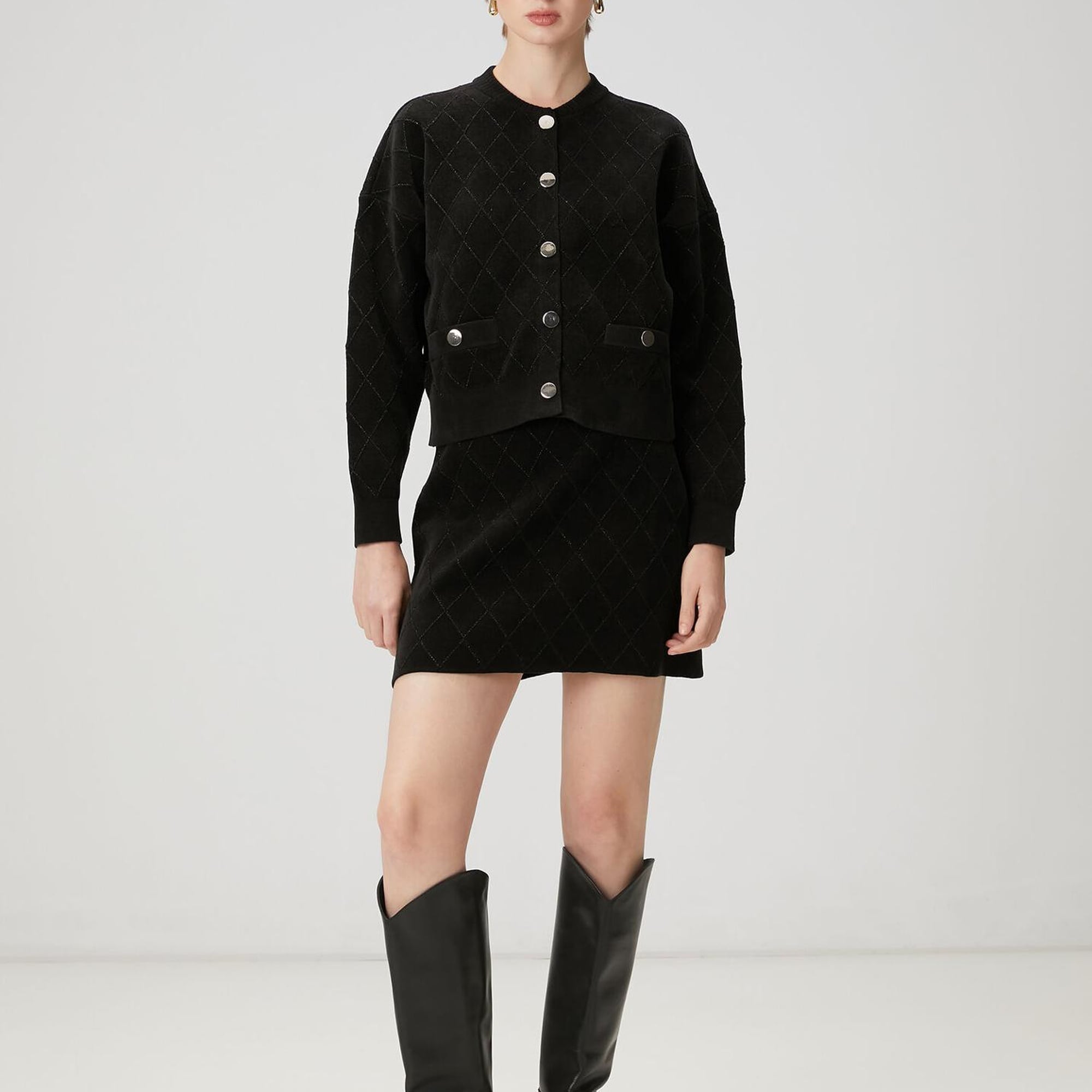 Beymen Club Kadın Siyah Mini Triko Etek