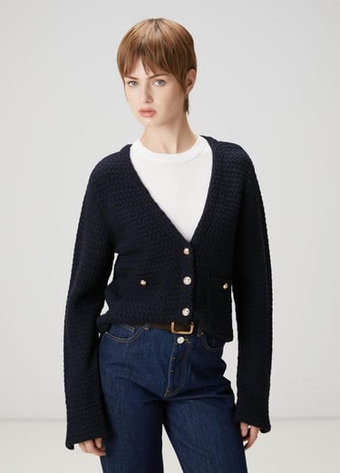  Beymen Club Kadın Lacivert Yün Triko Ceket