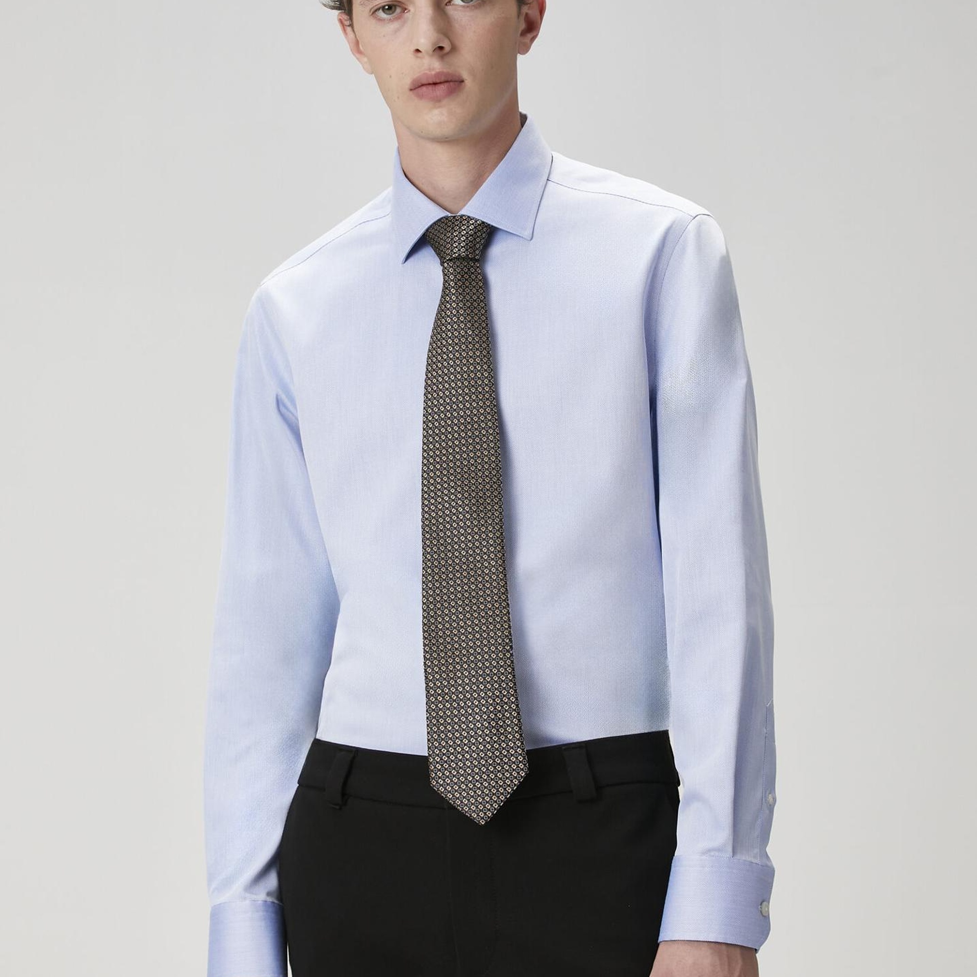 Beymen Club Erkek Comfort Fit Koyu Mavi Armürlü Non-iron Gömlek