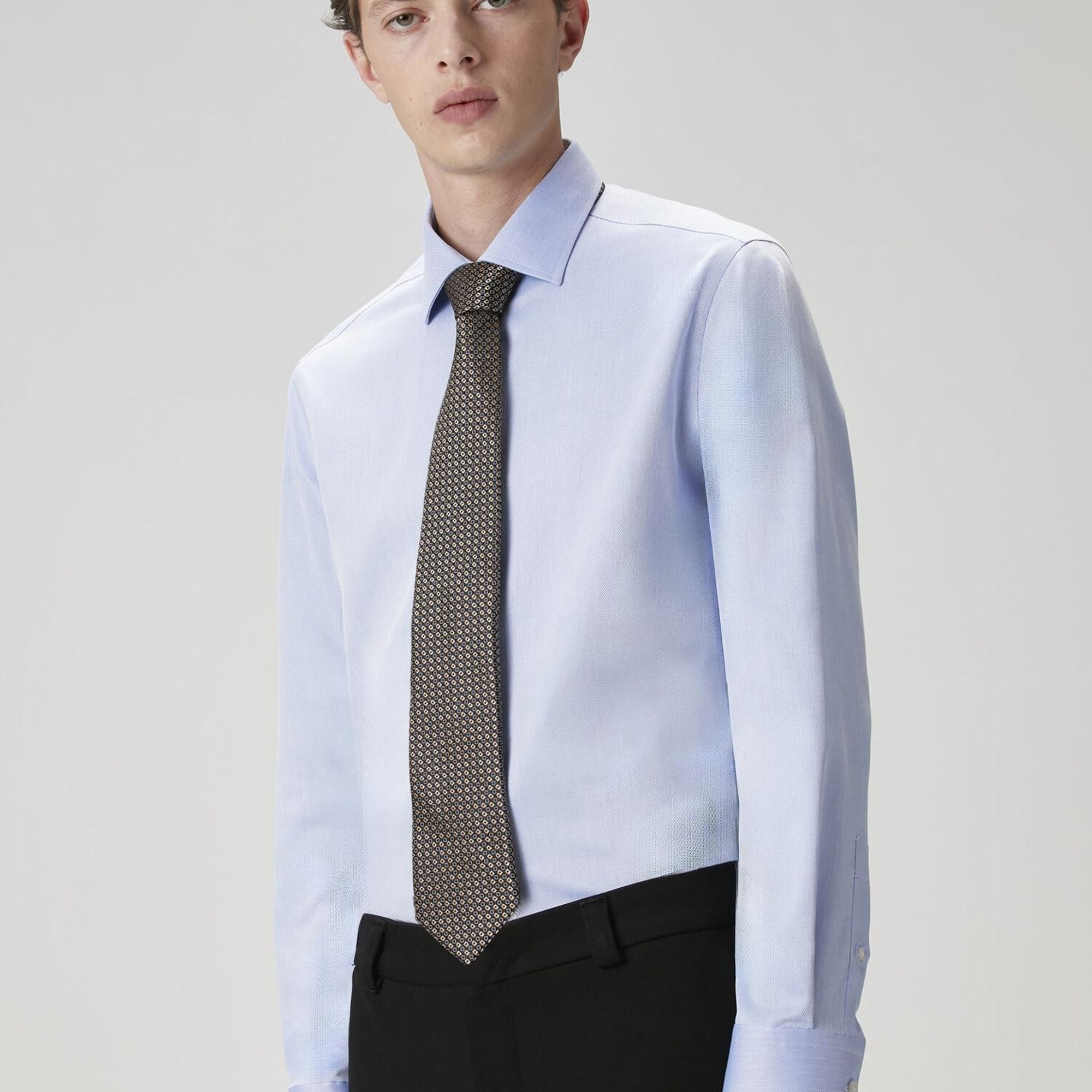 Beymen Club Erkek Comfort Fit Koyu Mavi Armürlü Non-iron Gömlek