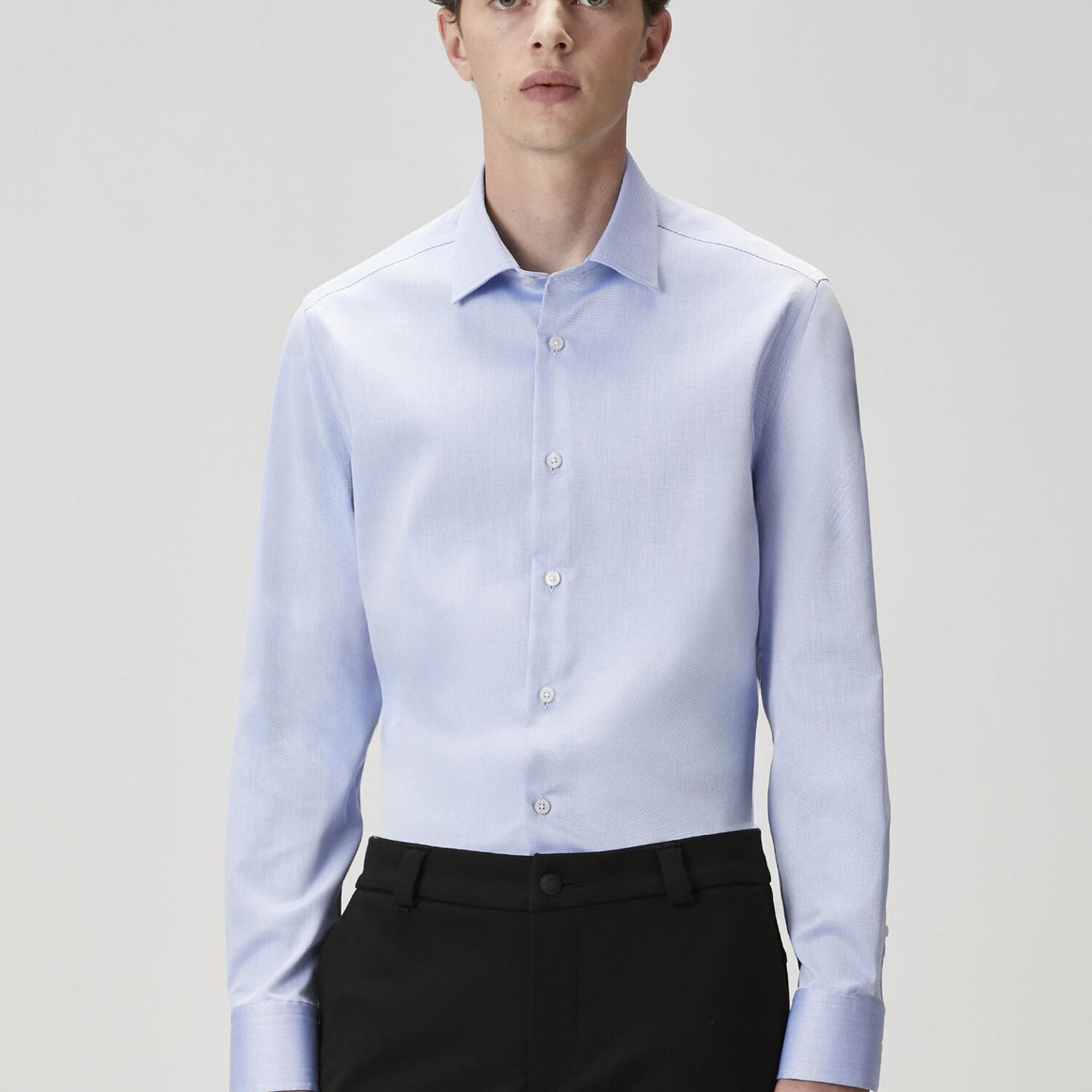 Beymen Club Erkek Comfort Fit Koyu Mavi Armürlü Non-iron Gömlek