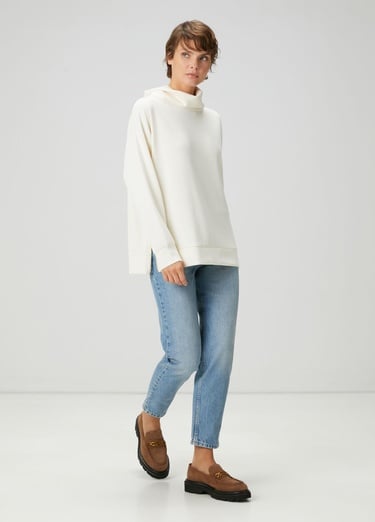  Beymen Club Kadın Ekru Dökümlü Sweatshirt