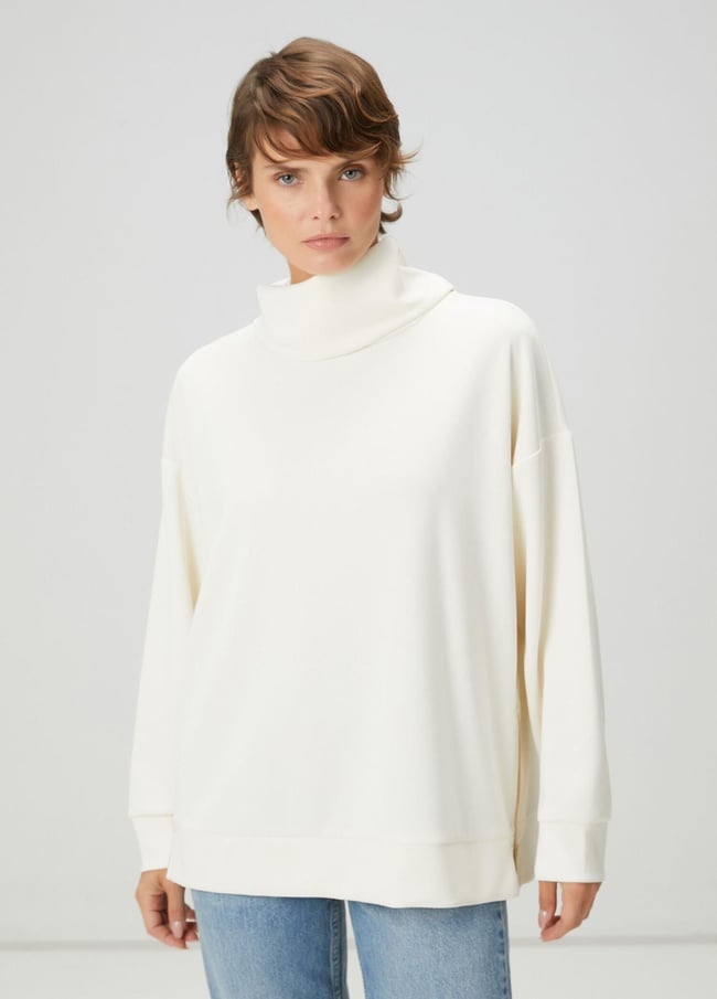  Beymen Club Kadın Ekru Dökümlü Sweatshirt