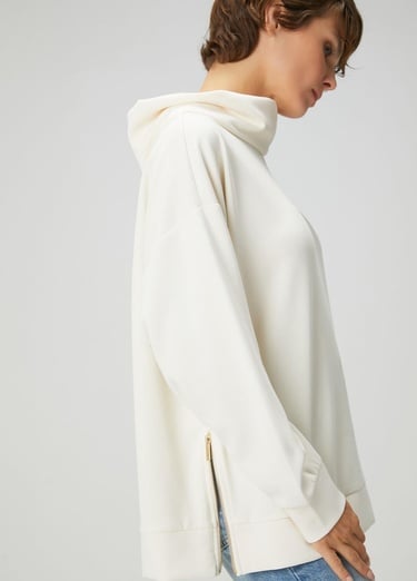  Beymen Club Kadın Ekru Dökümlü Sweatshirt