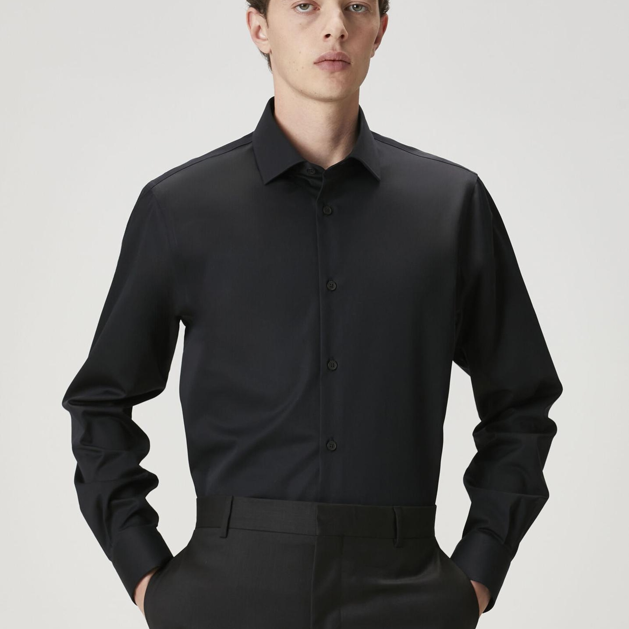 Beymen Club Erkek Custom Fit Siyah Non-iron Gömlek