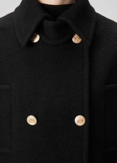  Beymen Club Kadın Siyah Kruvaze Yün Ceket