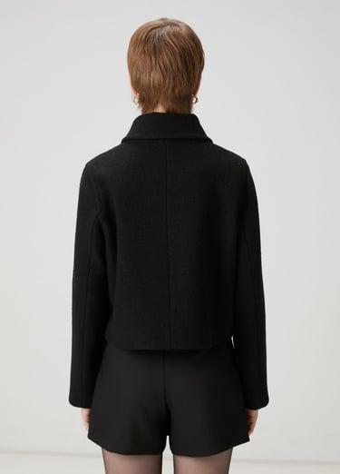 Beymen Club Kadın Siyah Kruvaze Yün Ceket