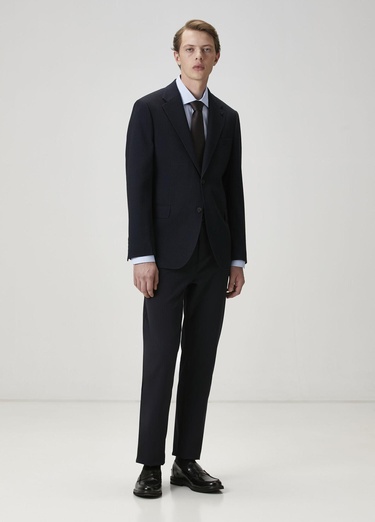  Beymen Club Erkek Slim Fit Koyu Mavi Non-iron Oxford Gömlek