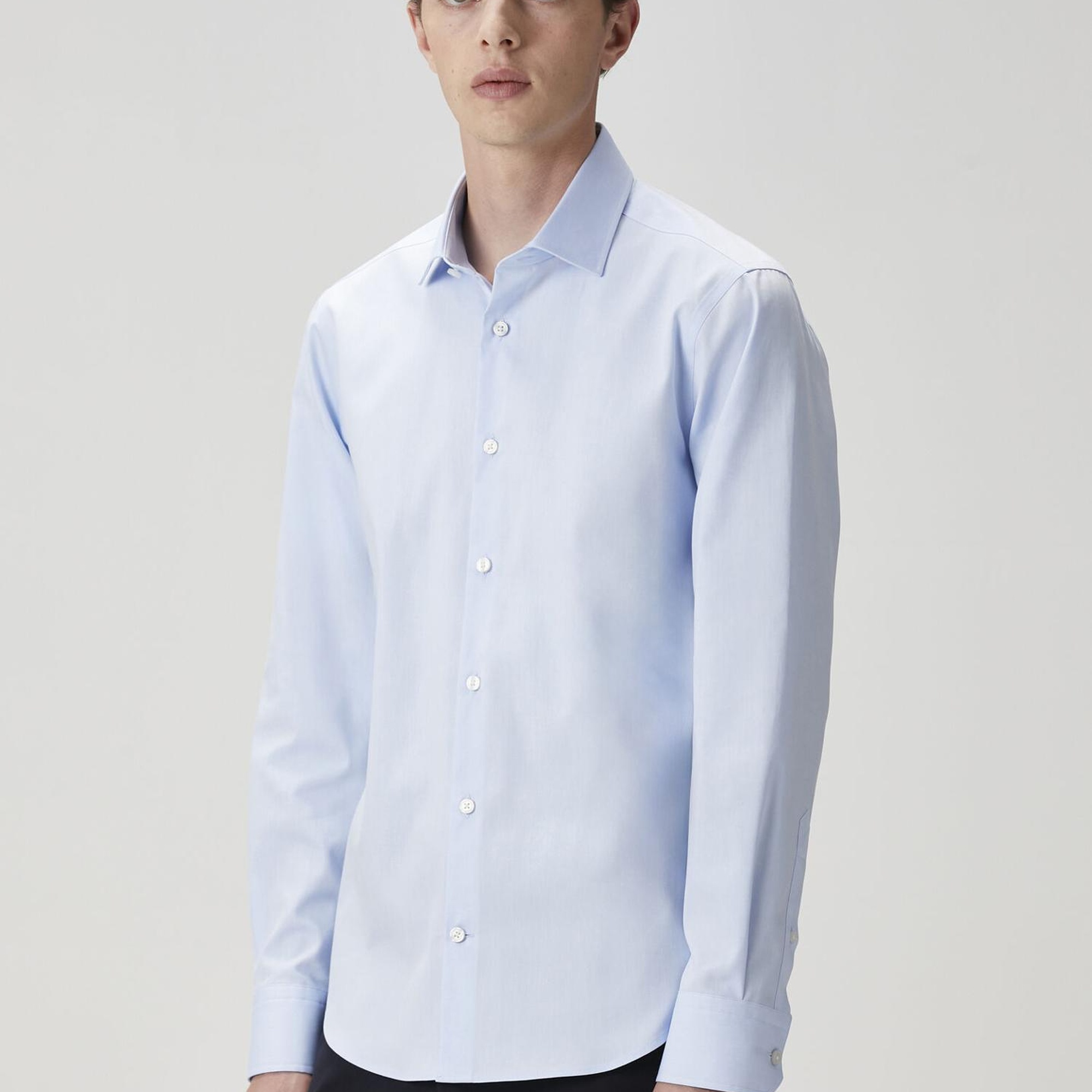 Beymen Club Erkek Slim Fit Koyu Mavi Non-iron Oxford Gömlek