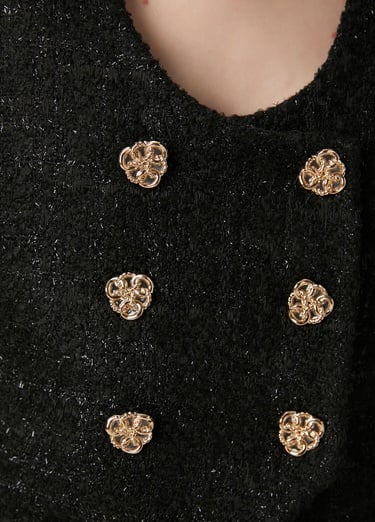  Beymen Club Kadın Siyah Simli Kruvaze Tweed Yelek