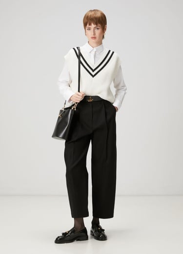  Beymen Club Kadın Siyah Beyaz Şeritli Süveter