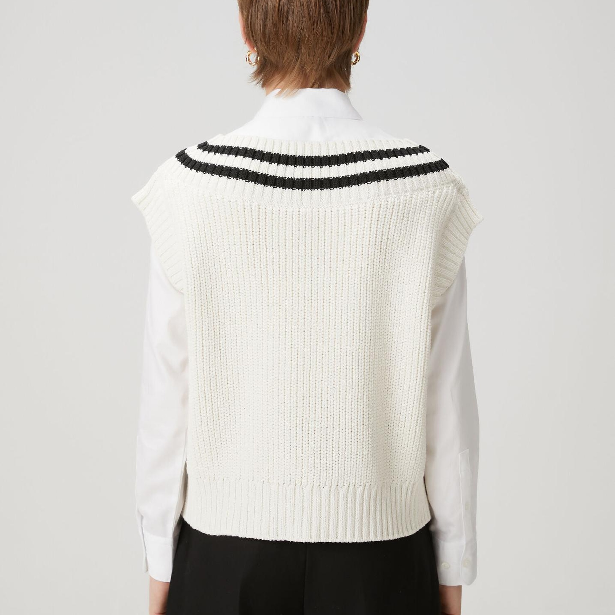 Beymen Club Kadın Siyah Beyaz Şeritli Süveter