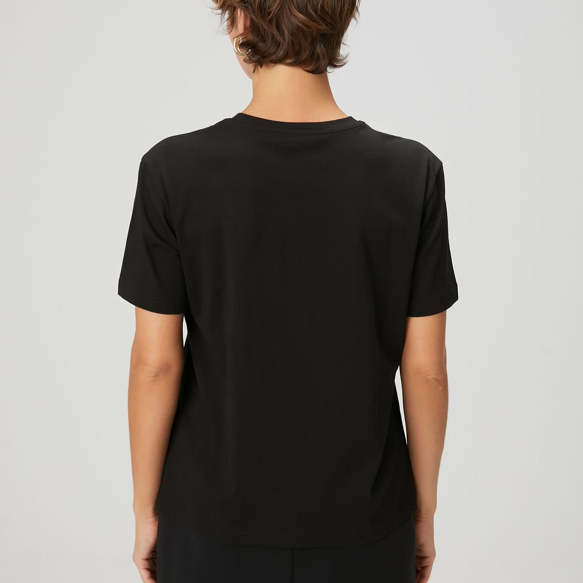 Beymen Club Kadın Siyah Gold Logolu T-shirt