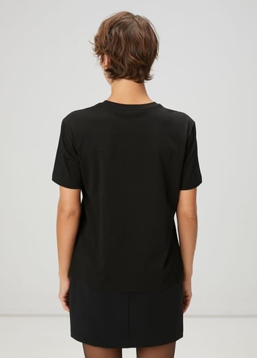  Beymen Club Kadın Siyah Gold Logolu T-shirt