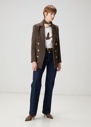  Beymen Club Kadın Beyaz Gold Logolu T-shirt