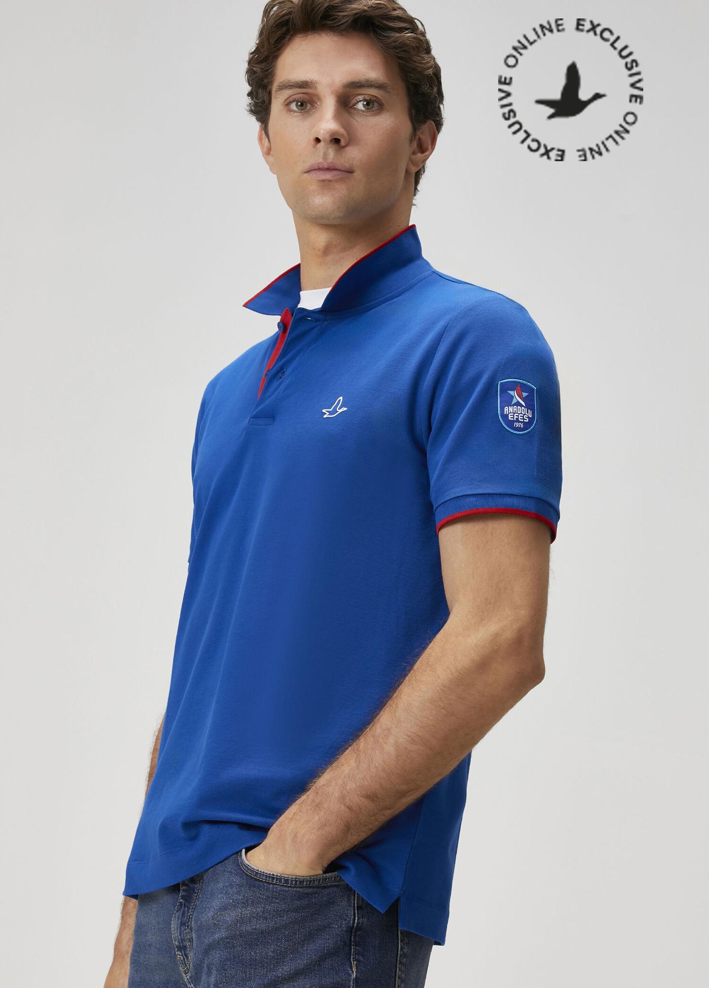 Beymen Club Erkek X Anadolu Efes Mavi Polo Yaka T-shirt