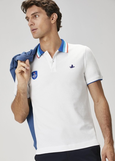  Beymen Club Erkek X Anadolu Efes Beyaz Polo Yaka T-shirt