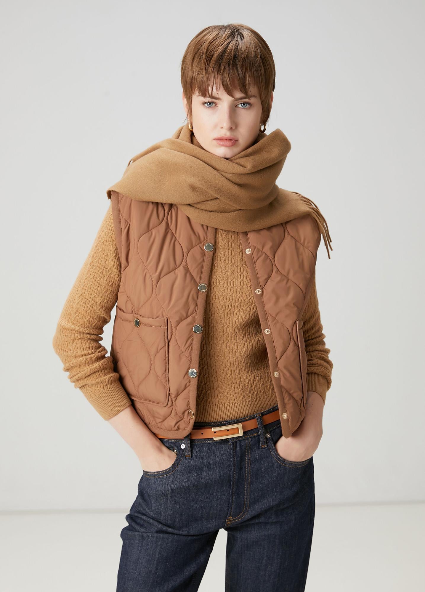  Beymen Club Kadın Camel Kapitoneli Bomber Yelek