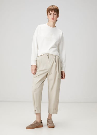  Beymen Club Kadın Beyaz Logo Nakışlı Sweatshirt