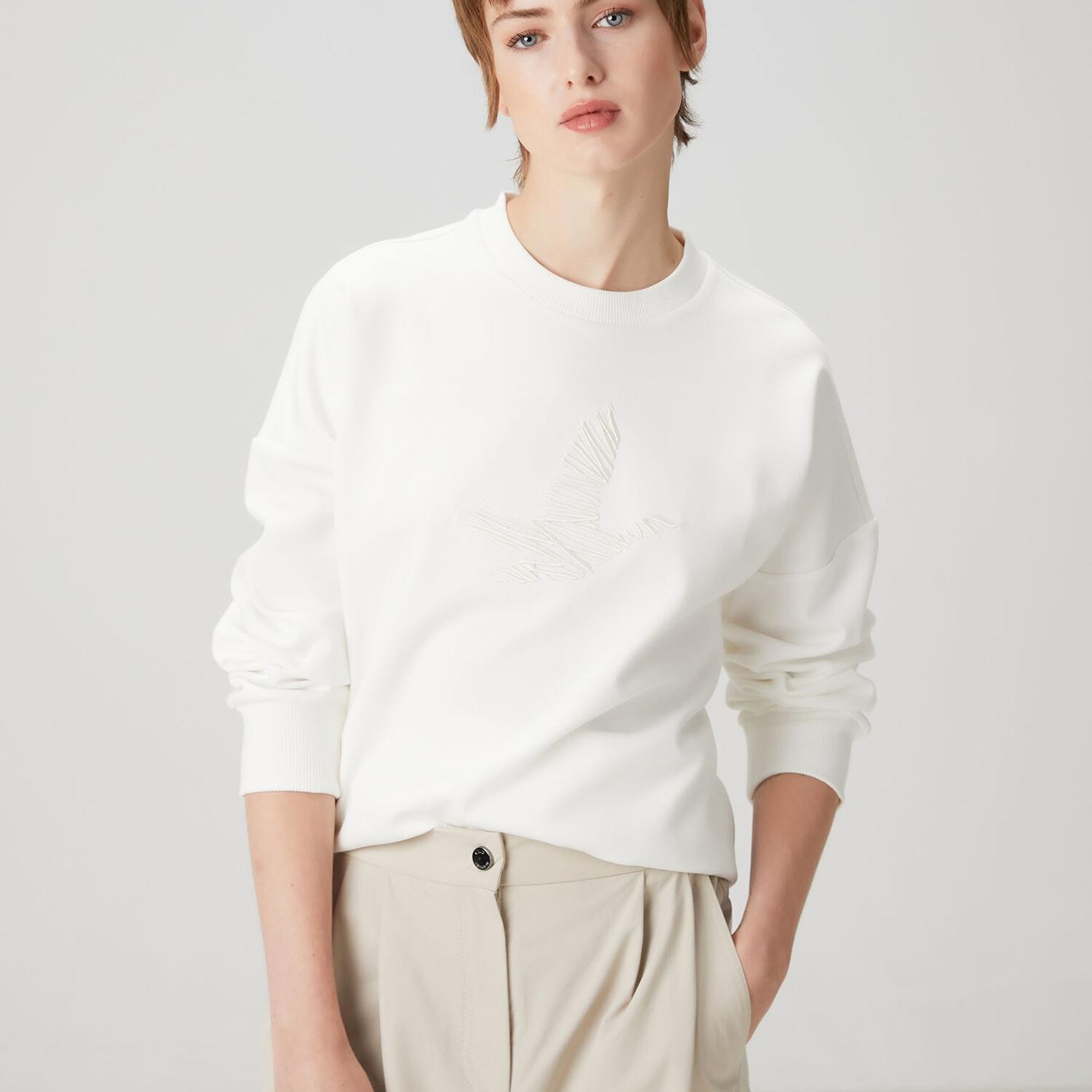 Beymen Club Kadın Beyaz Logo Nakışlı Sweatshirt