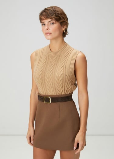  Beymen Club Kadın Camel Balıksırtı Örgü Süveter