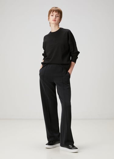  Beymen Club Kadın Siyah Logo Nakışlı Sweatshirt