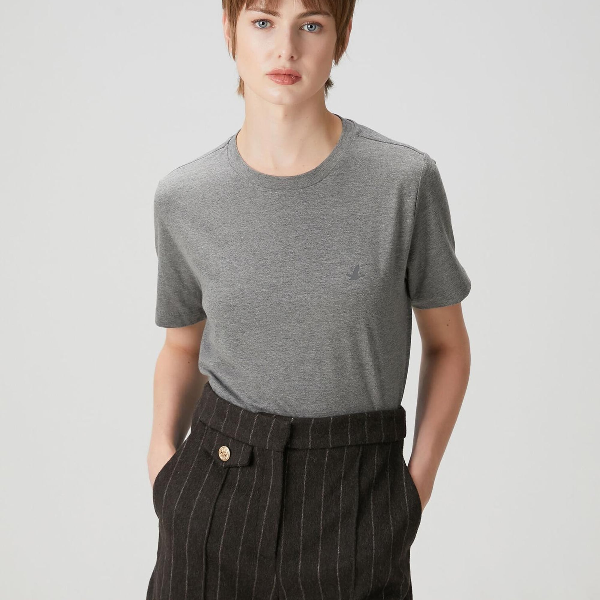 Beymen Club Kadın Gri T-shirt