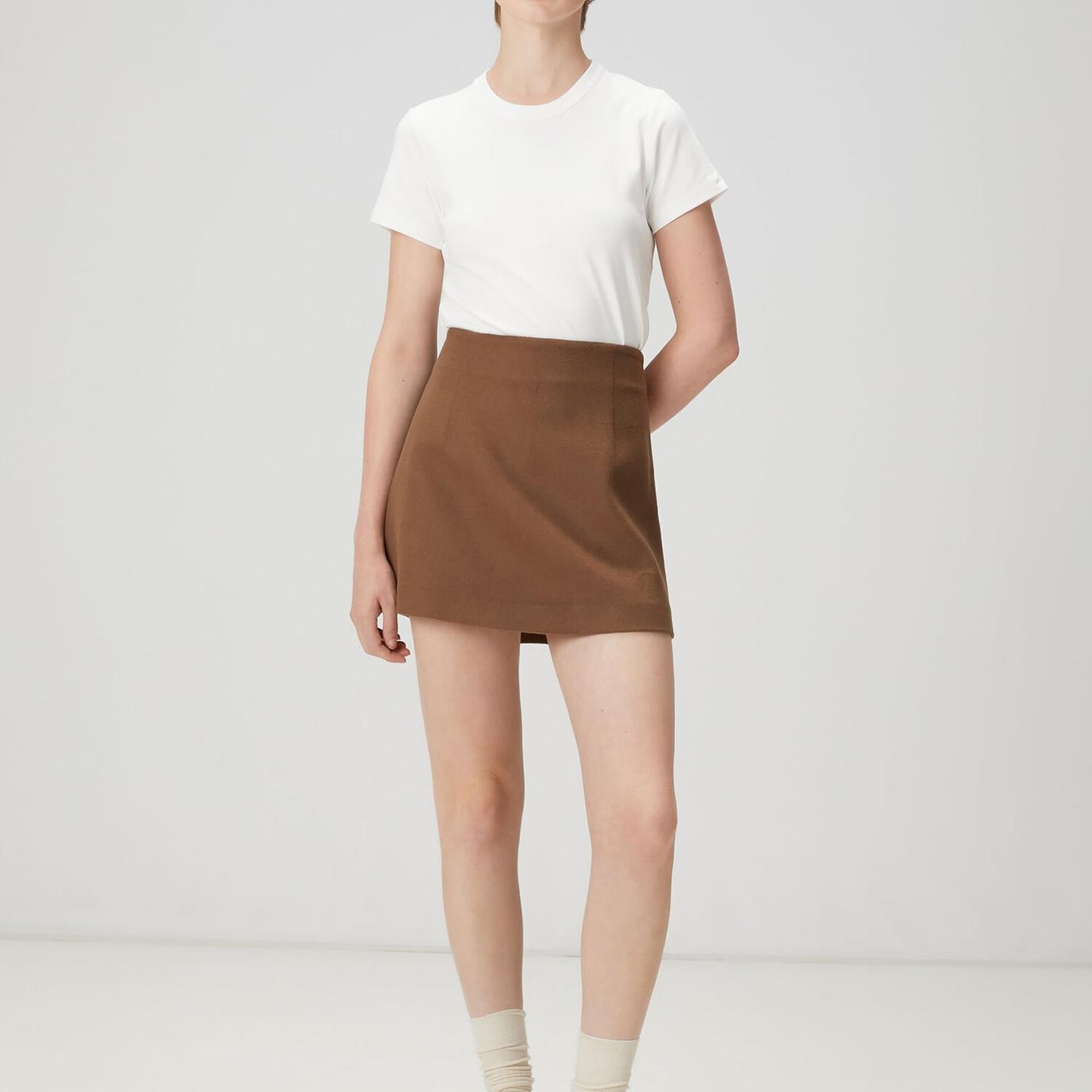 Beymen Club Kadın Kırık Beyaz Bisiklet Yaka Basic T-shirt