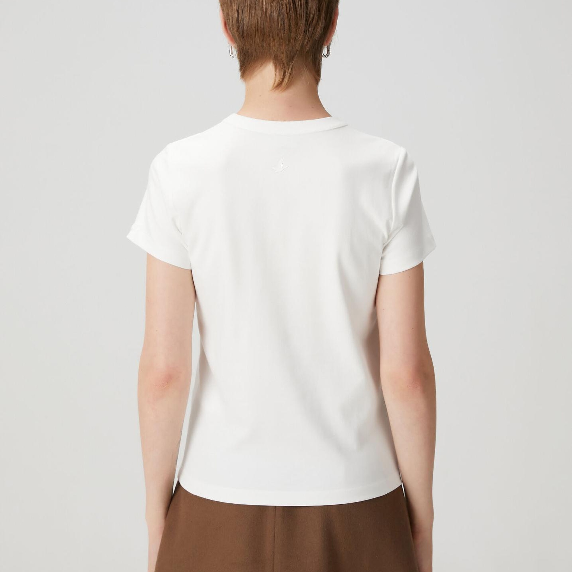 Beymen Club Kadın Kırık Beyaz Bisiklet Yaka Basic T-shirt