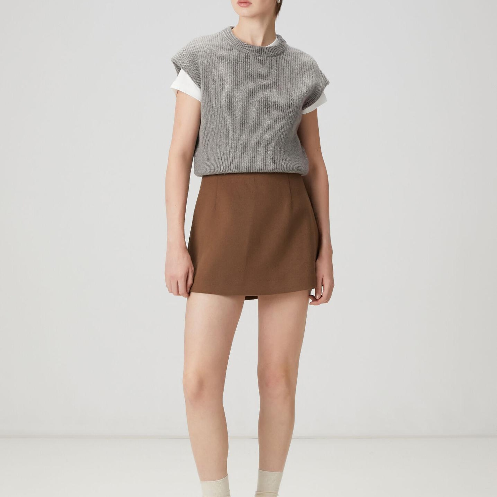 Beymen Club Kadın Kırık Beyaz Bisiklet Yaka Basic T-shirt