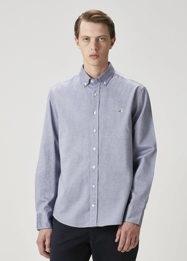  Beymen Club Erkek Comfort Fit Mavi Oxford Gömlek