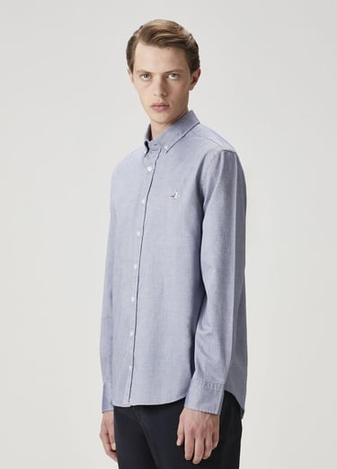  Beymen Club Erkek Comfort Fit Mavi Oxford Gömlek