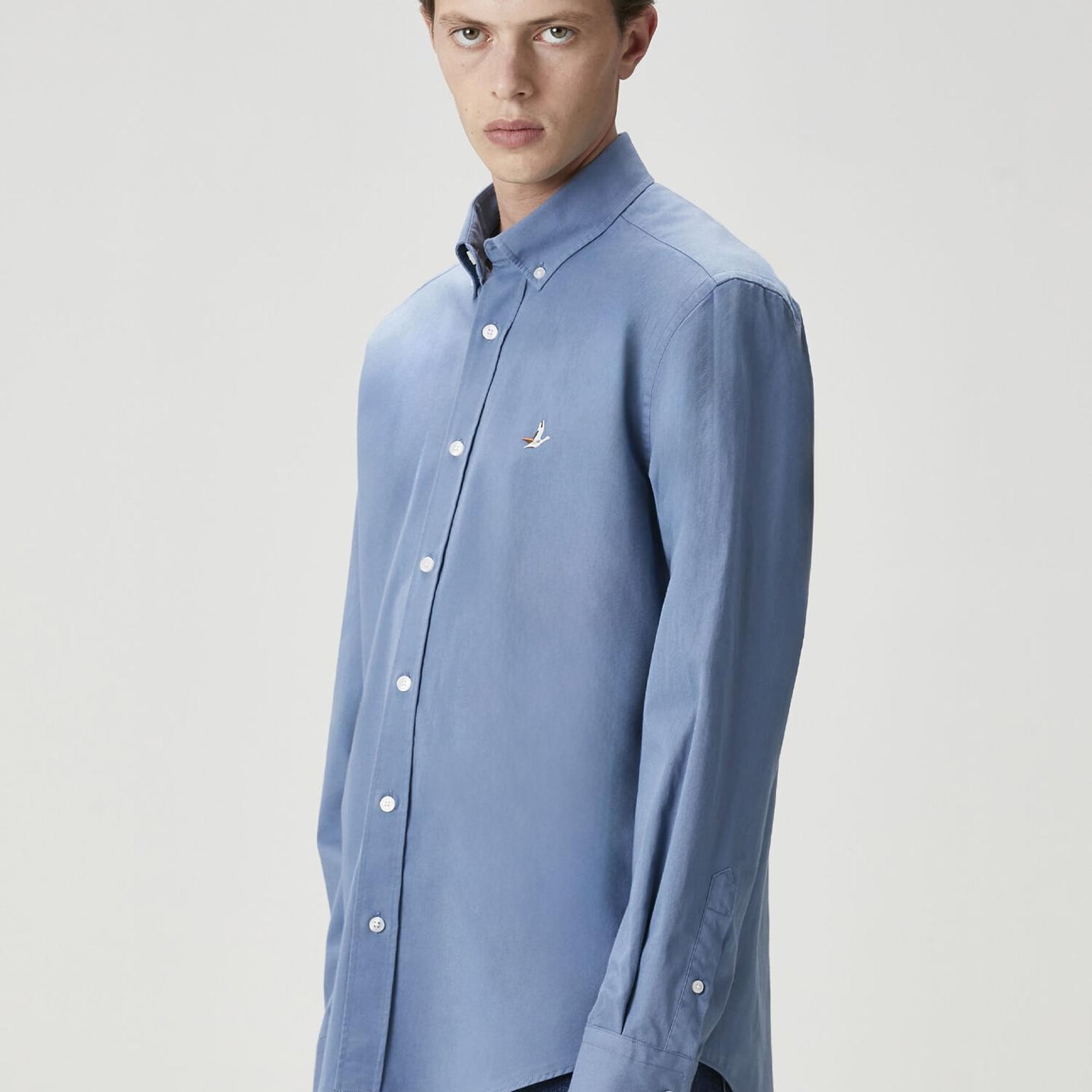 Beymen Club Erkek Comfort Fit Mavi Gabardin Doku Gömlek