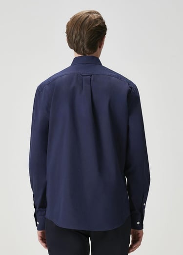  Beymen Club Erkek Comfort Fit Lacivert Gabardin Doku Gömlek