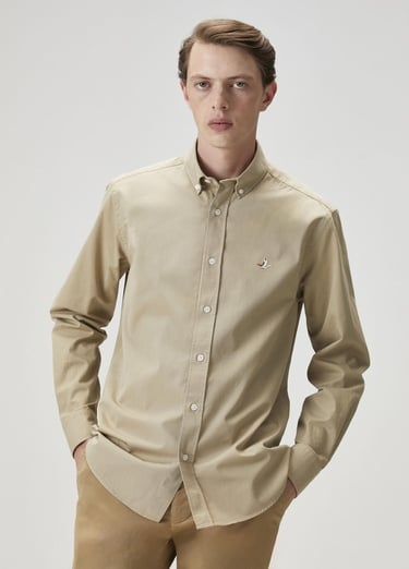  Beymen Club Erkek Comfort Fit Deve Tüyü Gabardin Gömlek