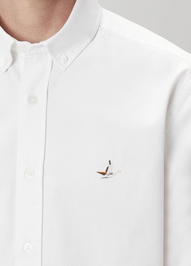  Beymen Club Erkek Comfort Fit Beyaz Gabardin Dokulu Gömlek