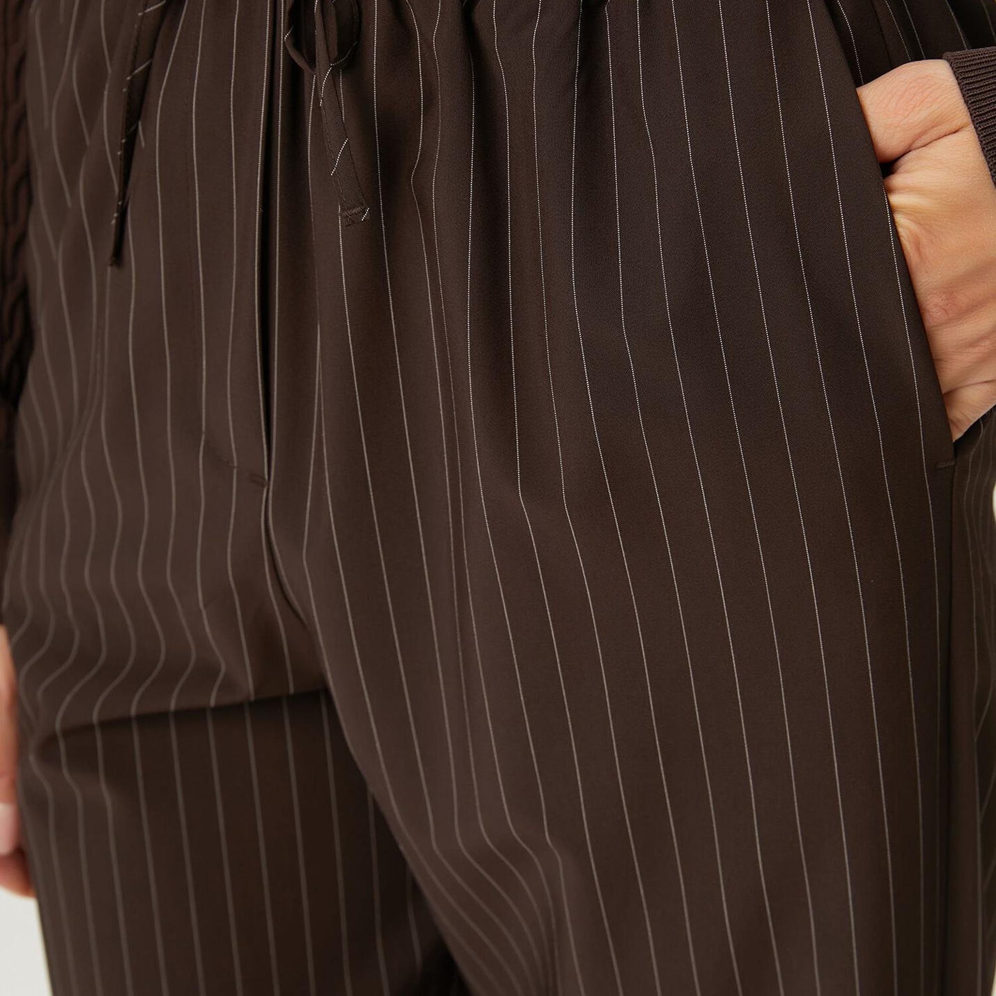 Beymen Club Kadın Kahverengi Çizgili Pantolon