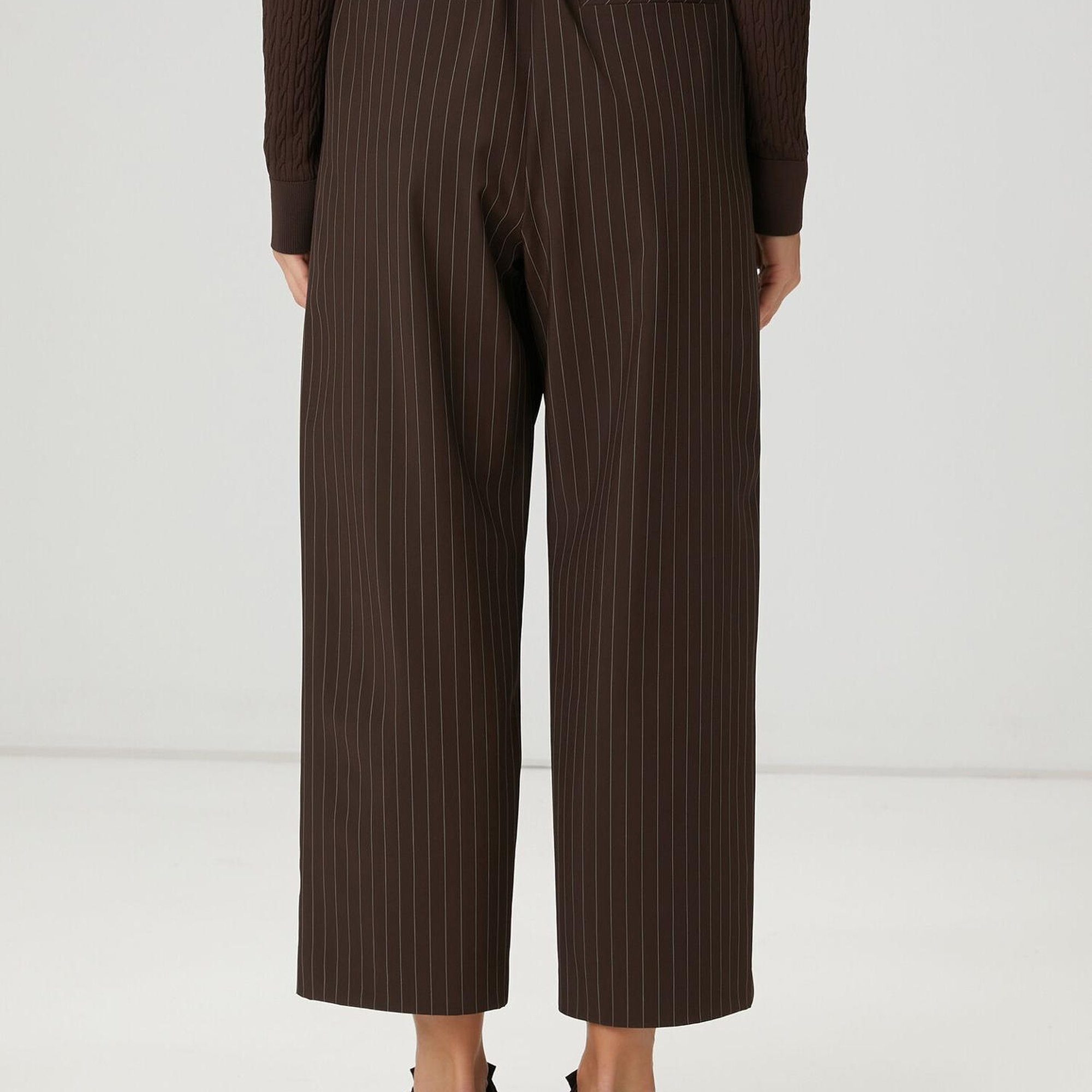 Beymen Club Kadın Kahverengi Çizgili Pantolon