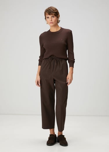  Beymen Club Kadın Kahverengi Çizgili Pantolon