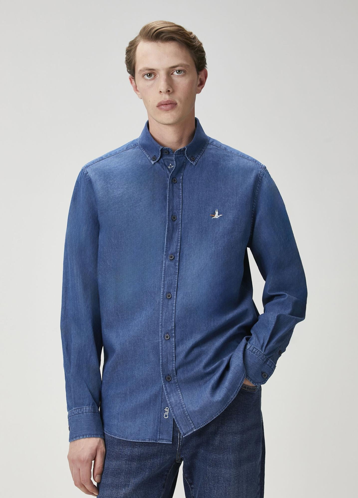  Beymen Club Erkek Comfort Fit Lacivert Denim Gömlek